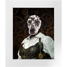 Load image into Gallery viewer, The Timekeeper - Steampunk, Victorian Era Inspired Custom Pet Portrait Framed Satin Paper Print
