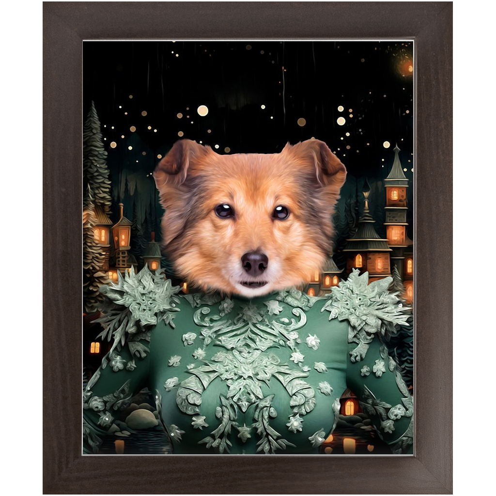 CHRISTMAS CRACKER 14 - Christmas Inspired Custom Pet Portrait Framed Satin Paper Print