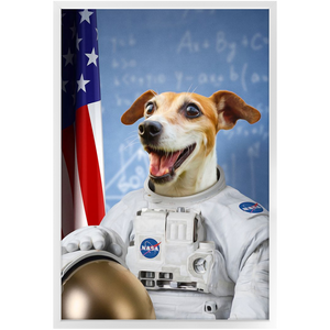 Astrofun - NASA Astronaut Inspired Custom Pet Portrait Framed Satin Paper Print