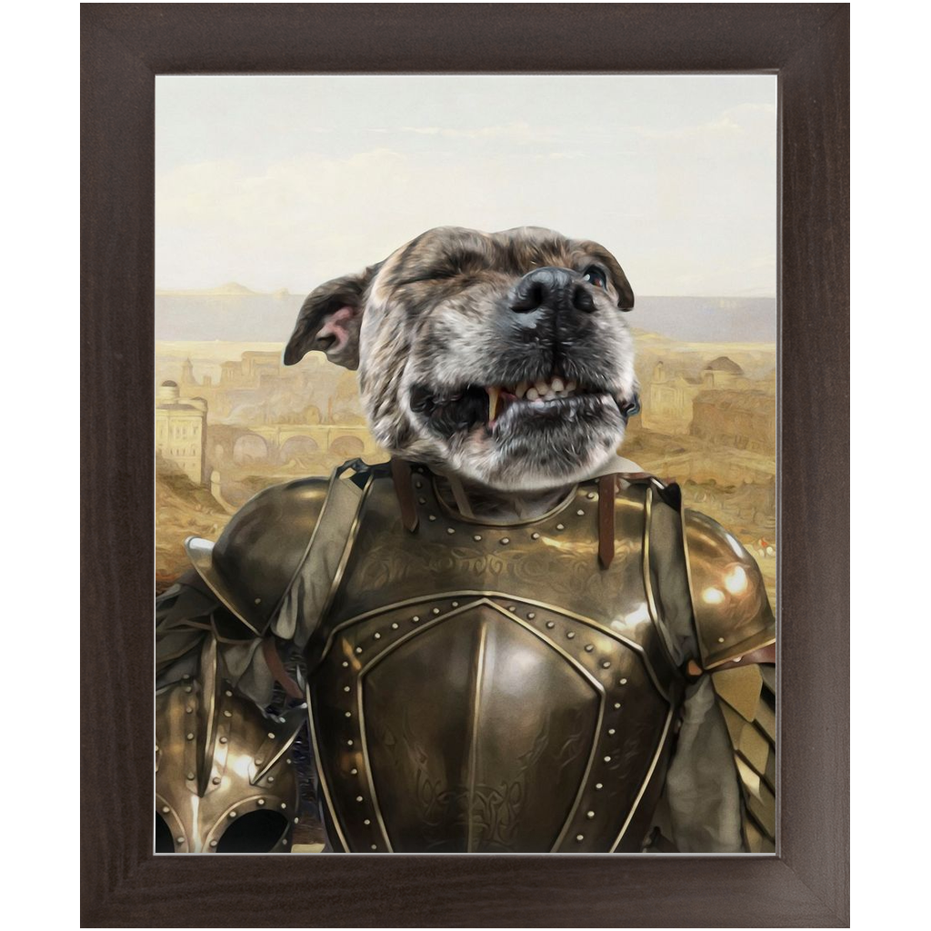 General Mayhem - Renaissance Inspired Custom Pet Portrait Framed Satin Paper Print