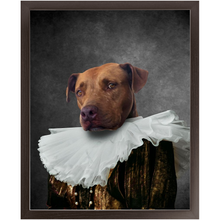 Load image into Gallery viewer, Duchess Courage - Renaissance Inspired Custom Pet Portrait Framed Satin Paper Print