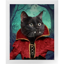 Load image into Gallery viewer, Vampiracle - Halloween &amp; Vampires Inspired Custom Pet Portrait Framed Satin Paper Print