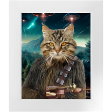 Load image into Gallery viewer, WOOFIE IN SPACE - Chewbacca &amp; Star Wars Inspired Custom Pet Portrait Framed Satin Paper Print