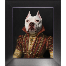 Load image into Gallery viewer, LADY IN RED - Renaissance Inspired Custom Pet Portrait Framed Satin Paper Print