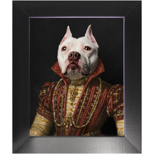 LADY IN RED - Renaissance Inspired Custom Pet Portrait Framed Satin Paper Print