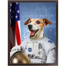 Load image into Gallery viewer, Astrofun - NASA Astronaut Inspired Custom Pet Portrait Framed Satin Paper Print