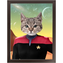 Load image into Gallery viewer, CAPTAIN RUNAWAY - Star Trek Inspired Custom Pet Portrait Framed Satin Paper Print