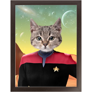 CAPTAIN RUNAWAY - Star Trek Inspired Custom Pet Portrait Framed Satin Paper Print