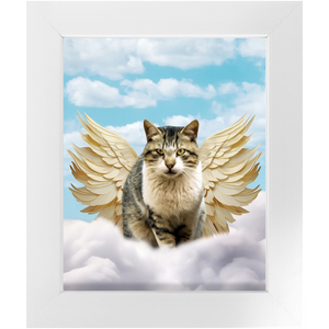 Golden Angel - Heavenly Angels Inspired Custom Pet Portrait Framed Satin Paper Print