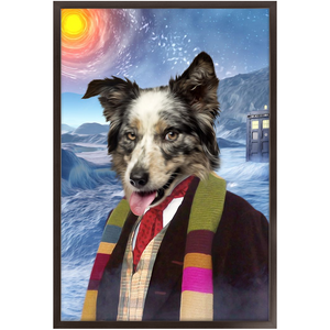 Doctor Hoot - Doctor Who Inspired Custom Pet Portrait Framed Satin Paper Print