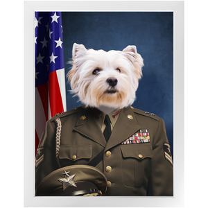 GENERAL I. ZING - Military General Inspired Custom Pet Portrait Framed Satin Paper Print