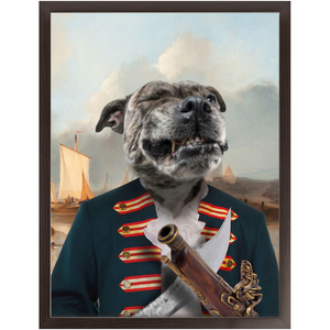 The Squashbuckler - Swashbuckler & Pirate Inspired Custom Pet Portrait Framed Satin Paper Print