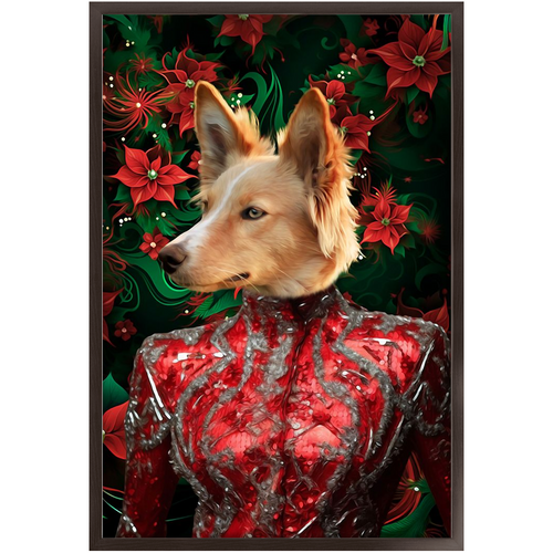 CHRISTMAS CRACKER 8 - Christmas Inspired Custom Pet Portrait Framed Satin Paper Print