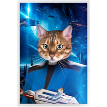 Load image into Gallery viewer, BONE CRUSHER IN SPACE - Star Trek Inspired Custom Pet Portrait Framed Satin Paper Print
