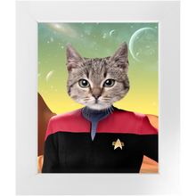 Load image into Gallery viewer, CAPTAIN RUNAWAY - Star Trek Inspired Custom Pet Portrait Framed Satin Paper Print