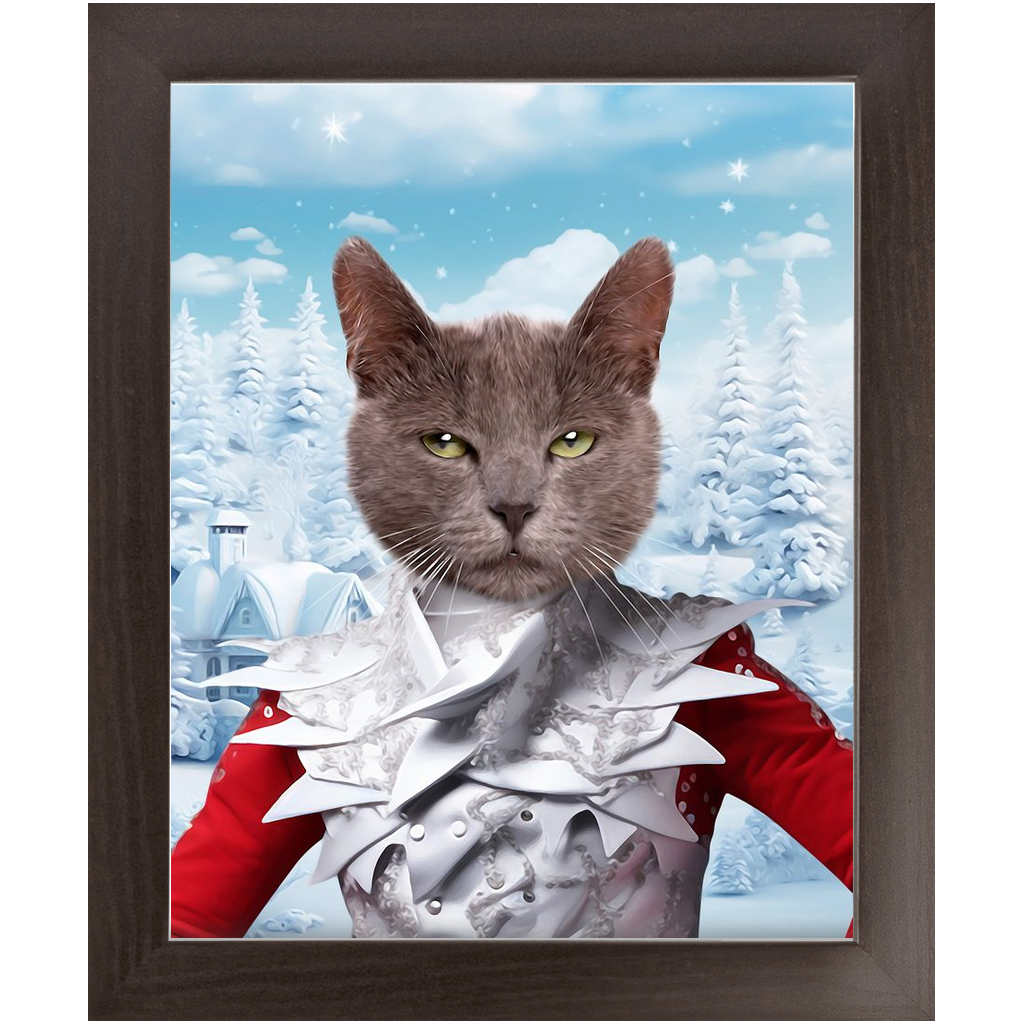 CHRISTMAS CRACKER 10 - Christmas Inspired Custom Pet Portrait Framed Satin Paper Print