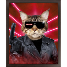 Load image into Gallery viewer, Kyle B Bakk - Arnold Schwarzenegger The Terminator Inspired Custom Pet Portrait Framed Satin Paper Print