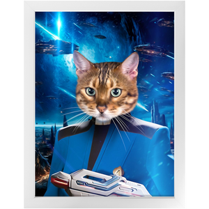 BONE CRUSHER IN SPACE - Star Trek Inspired Custom Pet Portrait Framed Satin Paper Print