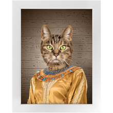 Load image into Gallery viewer, Cleopatme - Cleopatra of Egypt Inspired Custom Pet Portrait Framed Satin Paper Print