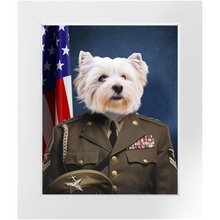 Load image into Gallery viewer, GENERAL I. ZING - Military General Inspired Custom Pet Portrait Framed Satin Paper Print