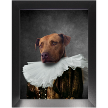 Load image into Gallery viewer, Duchess Courage - Renaissance Inspired Custom Pet Portrait Framed Satin Paper Print