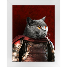 Load image into Gallery viewer, Sir Tendoom - Game of Thrones Inspired Custom Pet Portrait Framed Satin Paper Print