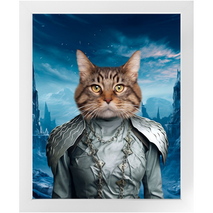 WHITE BALKER - Game of Thrones & House Of Dragons Inspired Custom Pet Portrait Framed Satin Paper Print