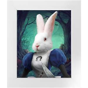 Malice In Chains - Evil Alice and Alice in Wonderland Inspired Custom Pet Portrait Framed Satin Paper Print