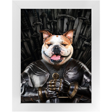 Load image into Gallery viewer, Sir Lixalot - Game Of Thrones Inspired Custom Pet Portrait Framed Satin Paper Print