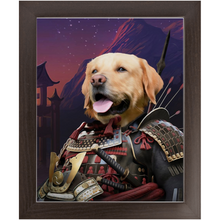 Load image into Gallery viewer, SAMUWRY SMILE - Samurai Inspired Custom Pet Portrait Framed Satin Paper Print