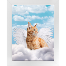 Load image into Gallery viewer, White Angel - Heavenly Angels Inspired Custom Pet Portrait Framed Satin Paper Print