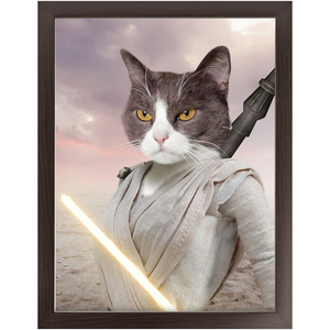 Light Rey - Rey Skywalker & Star Wars Inspired Custom Pet Portrait Framed Satin Paper Print