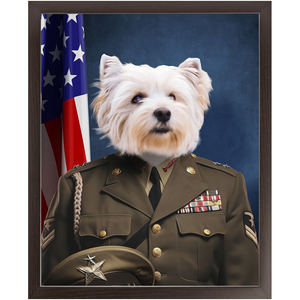 GENERAL I. ZING - Military General Inspired Custom Pet Portrait Framed Satin Paper Print