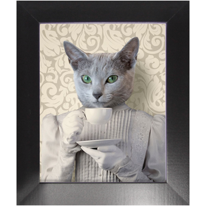 Lady Lick - Renaissance Inspired Custom Pet Portrait Framed Satin Paper Print