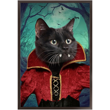 Load image into Gallery viewer, Vampiracle - Halloween &amp; Vampires Inspired Custom Pet Portrait Framed Satin Paper Print