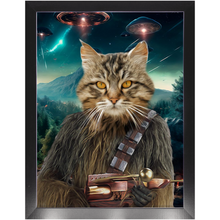 Load image into Gallery viewer, WOOFIE IN SPACE - Chewbacca &amp; Star Wars Inspired Custom Pet Portrait Framed Satin Paper Print