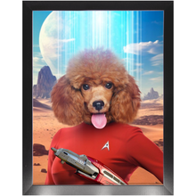 Load image into Gallery viewer, OH HOORAY - BEAMING DOWN - Star Trek Inspired Custom Pet Portrait Framed Satin Paper Print