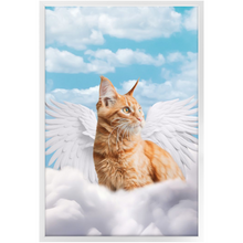 Load image into Gallery viewer, White Angel - Heavenly Angels Inspired Custom Pet Portrait Framed Satin Paper Print