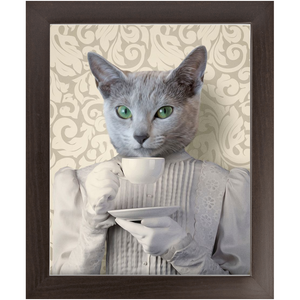 Lady Lick - Renaissance Inspired Custom Pet Portrait Framed Satin Paper Print