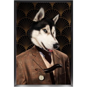 Dappers - Art Deco Inspired Custom Pet Portrait Framed Satin Paper Print