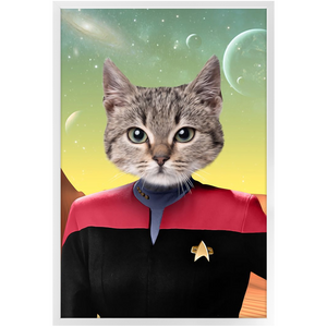 CAPTAIN RUNAWAY - Star Trek Inspired Custom Pet Portrait Framed Satin Paper Print