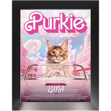 Load image into Gallery viewer, PURKIE Movie Poster - Barbie Inspired Custom Pet Portrait Framed Satin Paper Print