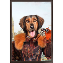 Load image into Gallery viewer, Gondola With The Wind - Renaissance Inspired Custom Pet Portrait Framed Satin Paper Print