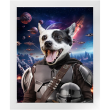 Load image into Gallery viewer, WANDERLORIAN IN SPACE - Mandalorian &amp; Star Wars Inspired Custom Pet Portrait Framed Satin Paper Print