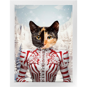 CHRISTMAS CRACKER 15 - Christmas Inspired Custom Pet Portrait Framed Satin Paper Print