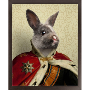 Duke E. Tout - Royalty & Renaissance Inspired Custom Pet Portrait Framed Satin Paper Print