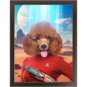 OH HOORAY - BEAMING DOWN - Star Trek Inspired Custom Pet Portrait Framed Satin Paper Print