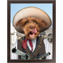 Load image into Gallery viewer, A Pawfull Of Pesos - Mexican Bandit Inspired Custom Pet Portrait Framed Satin Paper Print