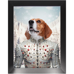 CHRISTMAS CRACKER 1 - Christmas Inspired Custom Pet Portrait Framed Satin Paper Print