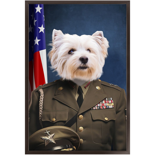 GENERAL I. ZING - Military General Inspired Custom Pet Portrait Framed Satin Paper Print